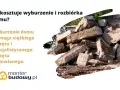 Ile kosztuje wyburzenie starego domu? Gruz po rozbiórce, ciężki sprzęt budowlany w tle.