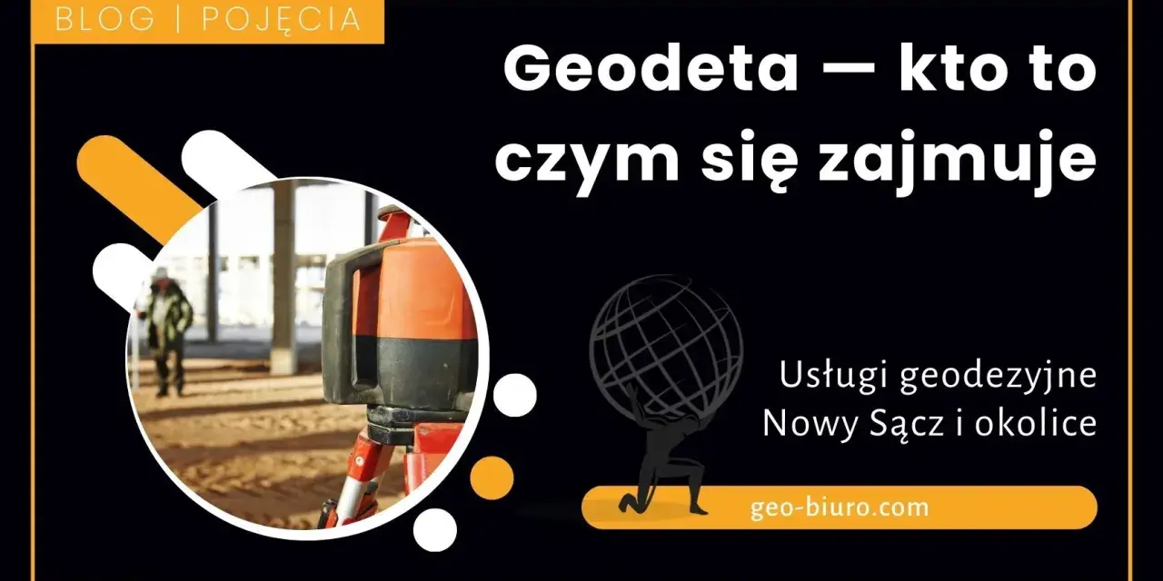 Geodeta na budowie używa niwelatora. Sprawdza, co robi geodeta, by budowa przebiegała zgodnie z planem.