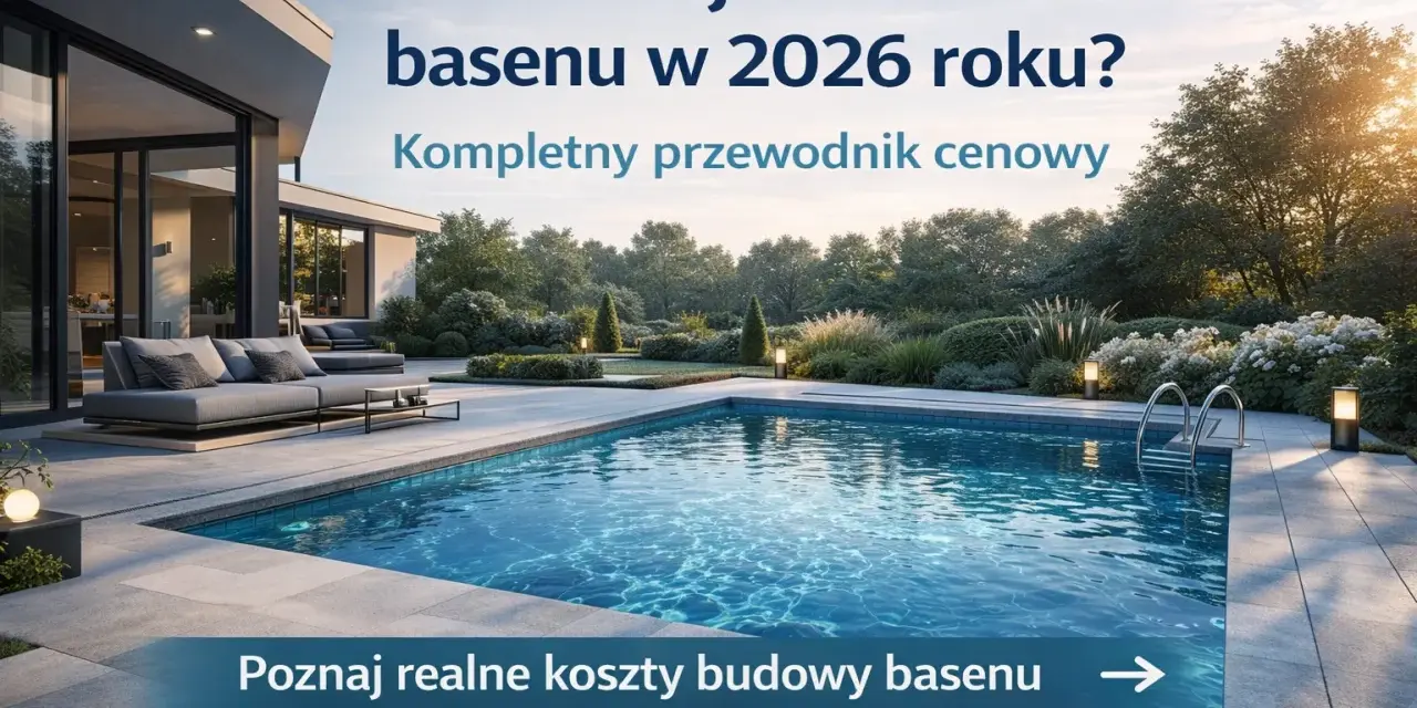 Nowoczesny basen przy domu, idealny na lato. Dowiedz się, ile kosztuje budowa basenu przy domu w 2026 roku.