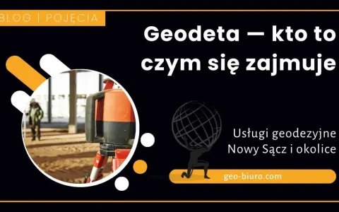 Geodeta na budowie używa niwelatora. Sprawdza, co robi geodeta, by budowa przebiegała zgodnie z planem.