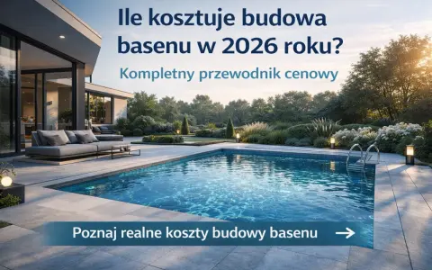 Nowoczesny basen przy domu, idealny na lato. Dowiedz się, ile kosztuje budowa basenu przy domu w 2026 roku.