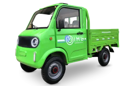Zielona, elektryczna wywrotka IML. Zastanawiasz się, ile kosztuje wywrotka? Sprawdź cenę tego modelu!