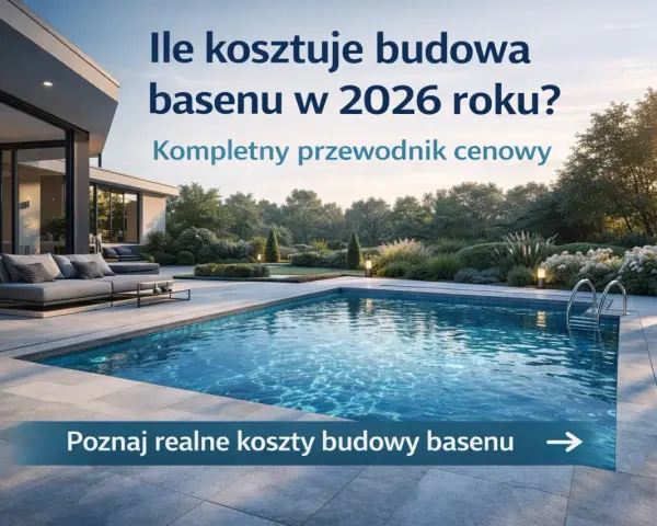 Nowoczesny basen przy domu, idealny na lato. Dowiedz się, ile kosztuje budowa basenu przy domu w 2026 roku.
