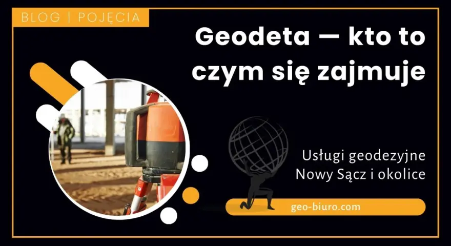 Geodeta na budowie używa niwelatora. Sprawdza, co robi geodeta, by budowa przebiegała zgodnie z planem.